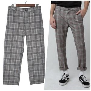 RSQ | Men | Charcoal Plaid Loose Fit Straight Leg Chino Pants | Size 29x30